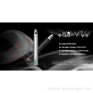 Li-polymer ego v variable voltage battery 1300mah with usb design